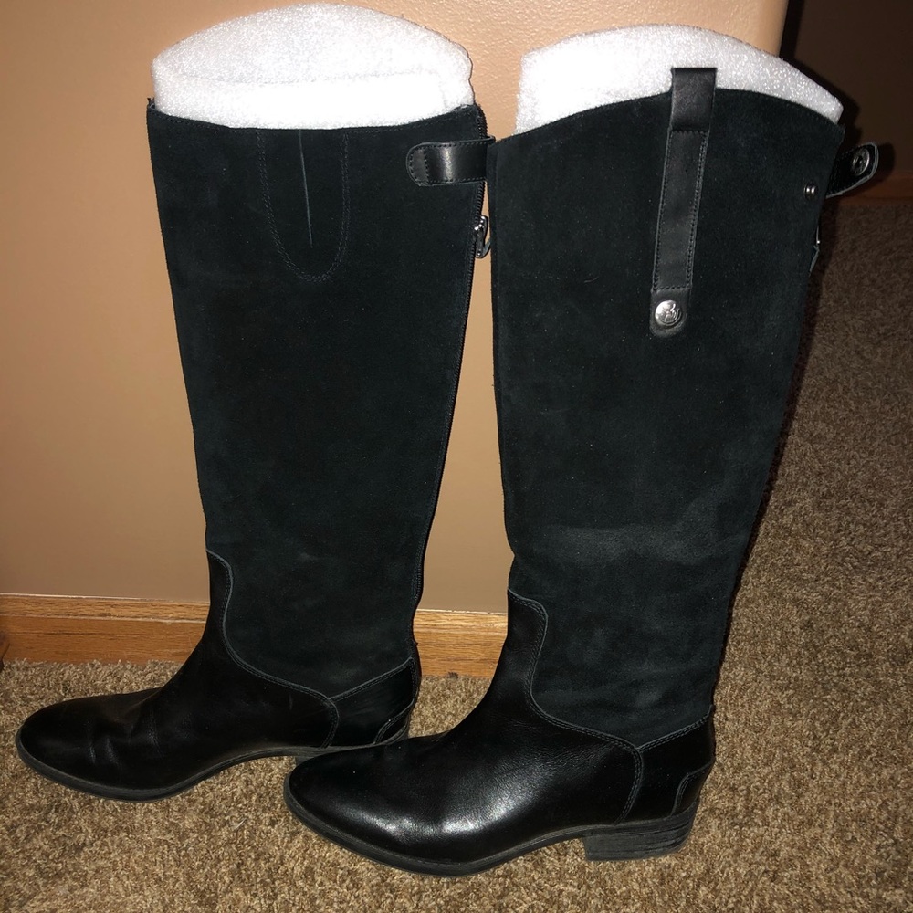 Sam Edelman Black Suede Riding Boots